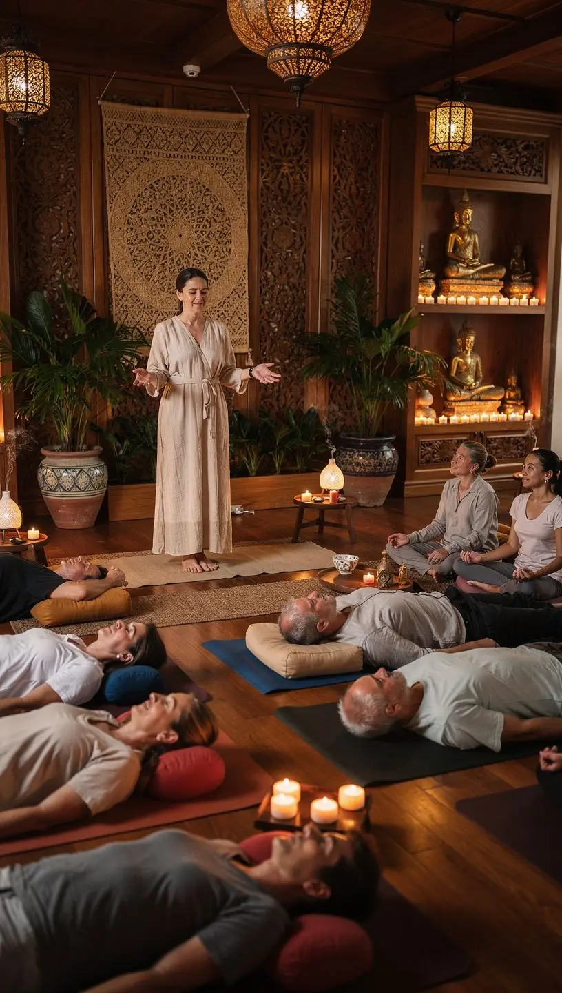 การสาธิตท่าทางโยคะที่ช่วยเพิ่มความยืดหยุ่นและสุขภาพดี