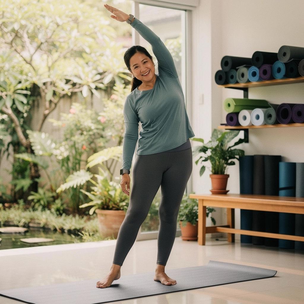 การสาธิตการออกกำลังกายที่เน้นการเคลื่อนไหวที่เหมาะสมสำหรับผู้สูงวัย